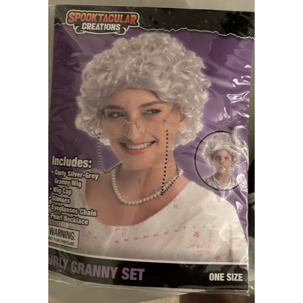 Spirit Curly Granny Set - Silver and White
